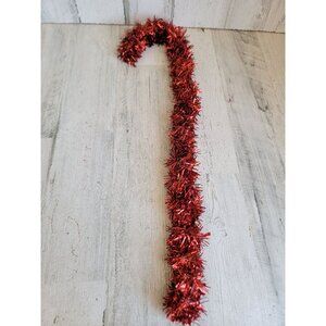 Large red tinsel candy cane Xmas home decor figure hang